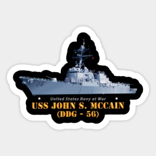 Destroyer - USS John S McCain -  Ship on Top Txt Sticker